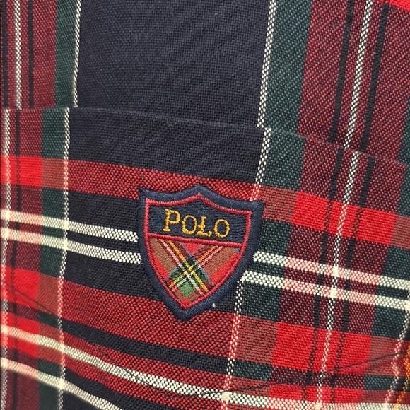 Navy and Red Plaid Men's Shirt - Picture 5 of 5